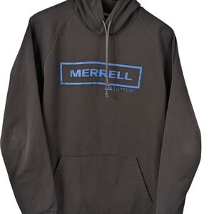 Merrell Mens Logo Hoodie Fieece-lined Wicking Sweatshirt Gorpcore Outdoor Hiking